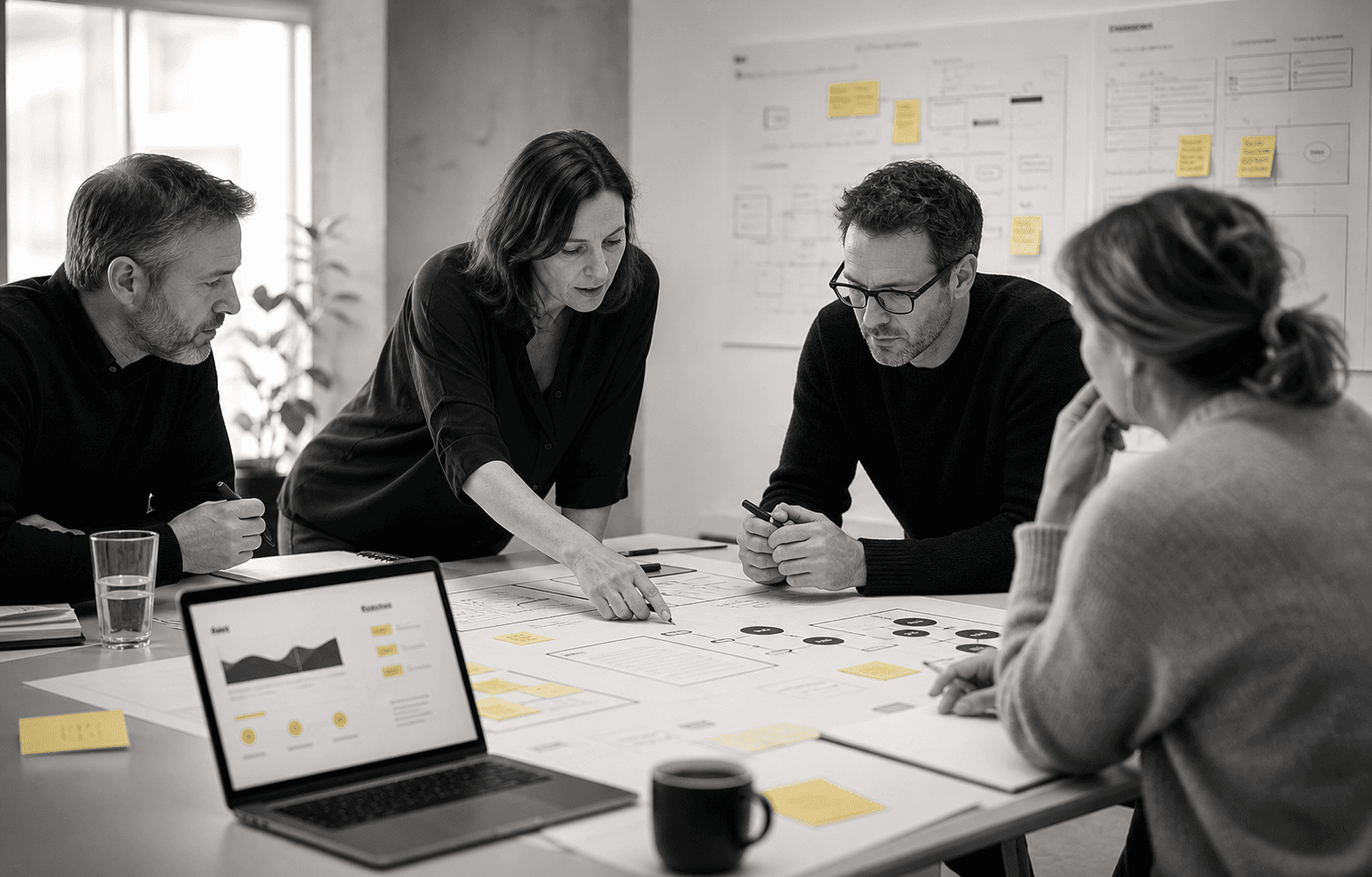 A B2B SaaS leadership team mapping customer and workflow signals